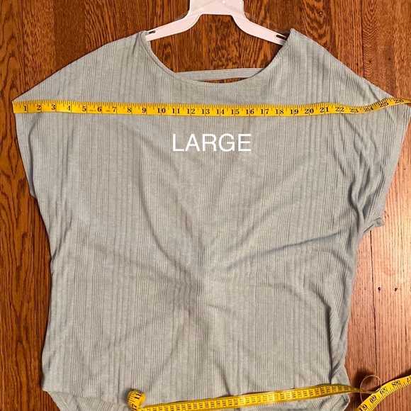 Blue Sage Open Back Ribbed Short Sleeve Top - Picture 11 of 16